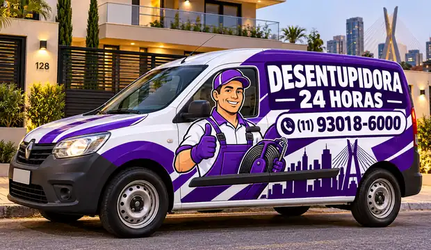 Van da Desentupidora 24 Horas em atendimento em São Paulo